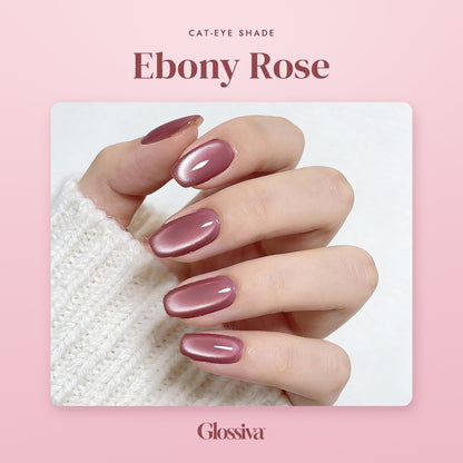 Ebony Rose cat-eye gel nails by Glossiva